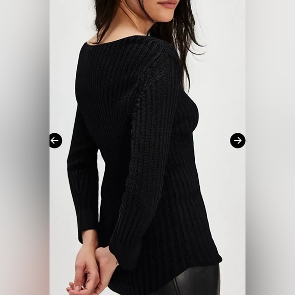 NWT FREE PEOPLE Constance Pullover In Black MSRP $128 Size S - Picture 3 of 8
